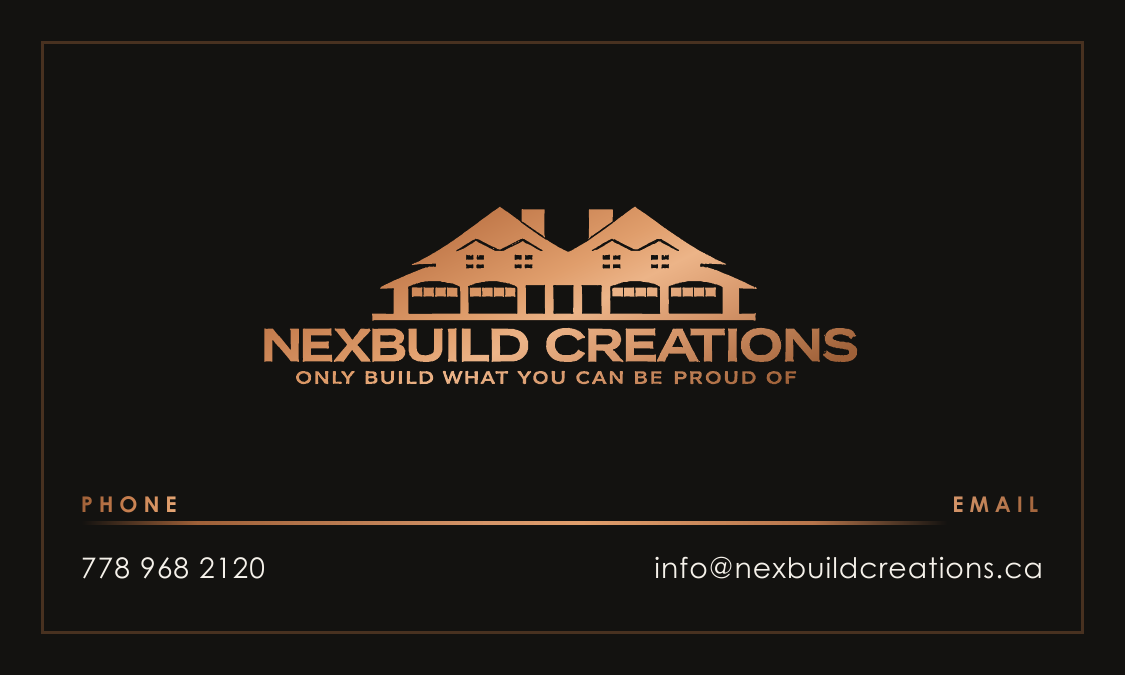 Nexbuild Creations dark-theme business card