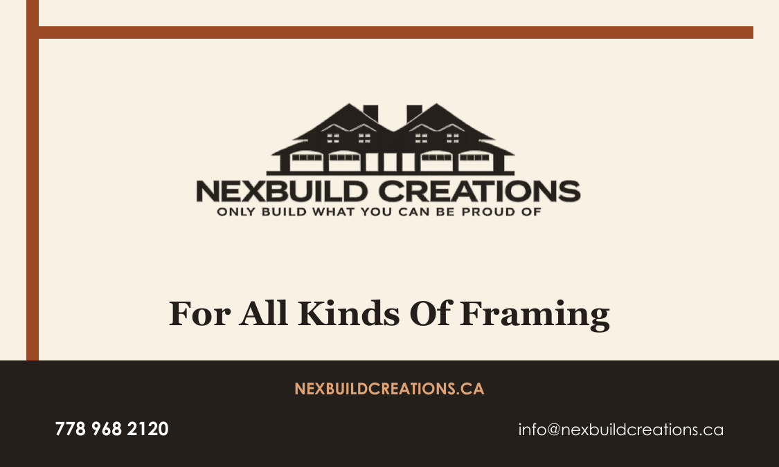 Nexbuild Creations light-theme business card