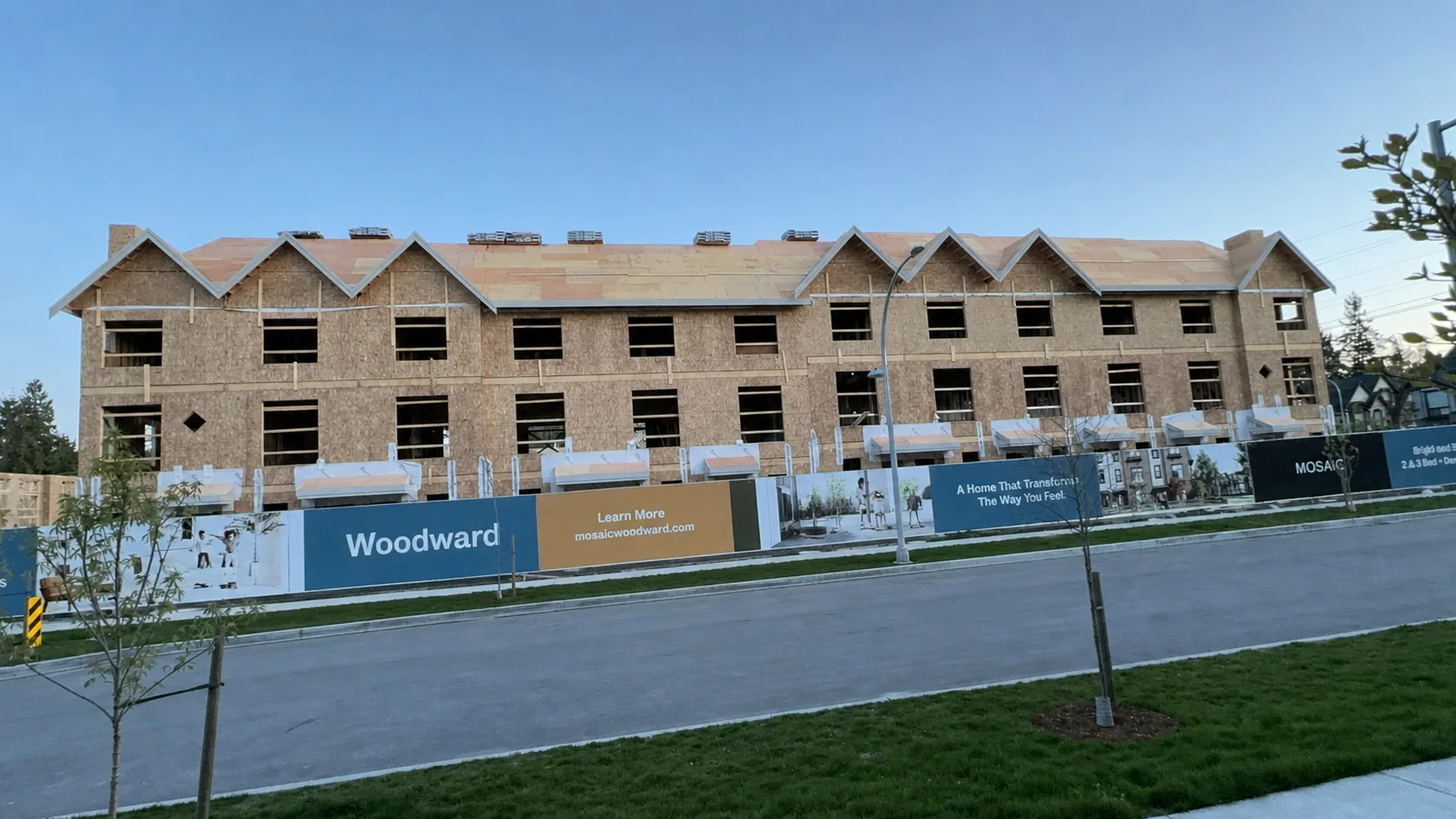 Multi-unit residential wood framing project under construction